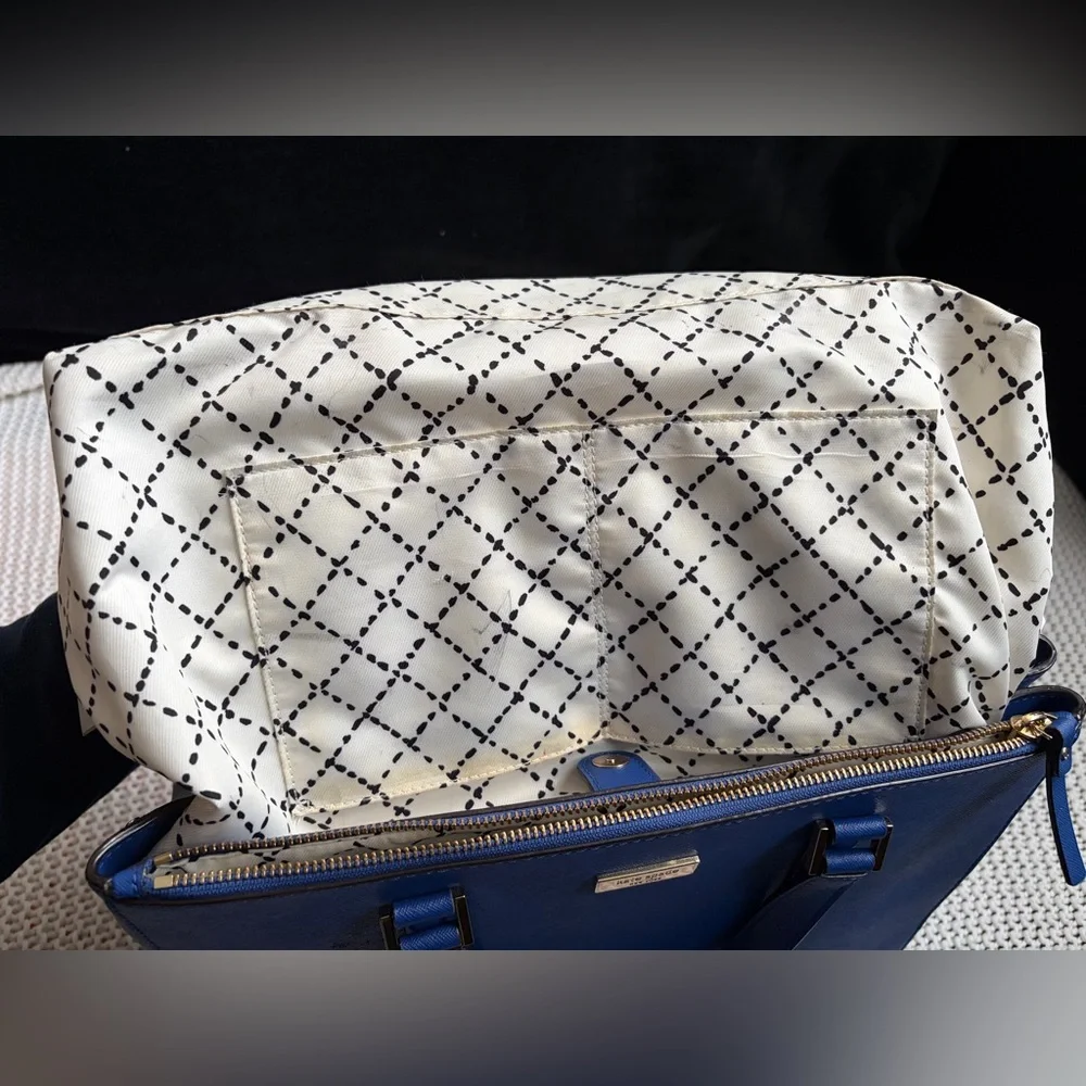 Kate Spade FLAWED Blue Saffiano Leather Newbury Lane Loden Large Bag